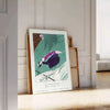 timeless elegance space La Morte d'Amour vintage poster serene blue gray tones captivating wall art classic romance unique gift striking addition room
