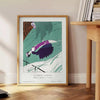 timeless elegance space La Morte d'Amour vintage poster serene blue gray tones captivating wall art classic romance unique gift striking addition room