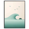 space Wave Ocean Calm Blue poster serene hues white gray captivating wall art tranquility room ideal gift artwork home office print