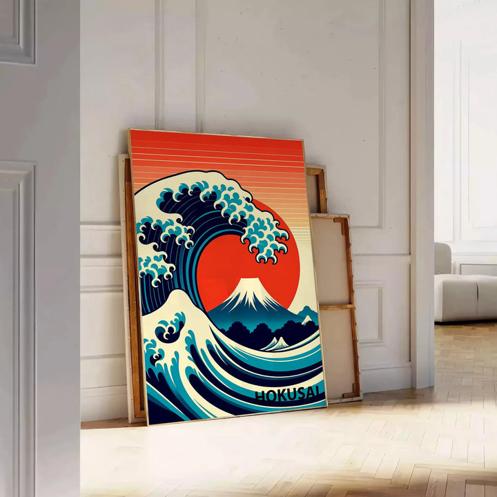 Wave Ocean Japan Art Travel Poster High Quality Frame Premium Print Home Decor Color