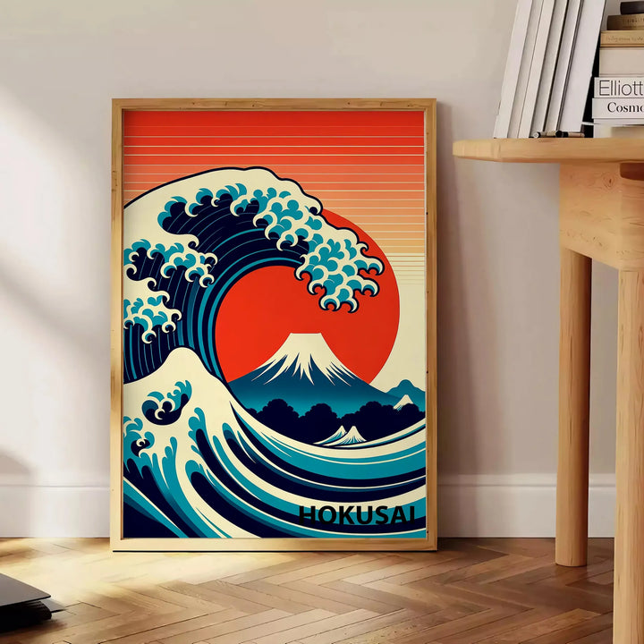 Wave Ocean Japan Art Travel Poster High Quality Frame Premium Print Home Decor Color