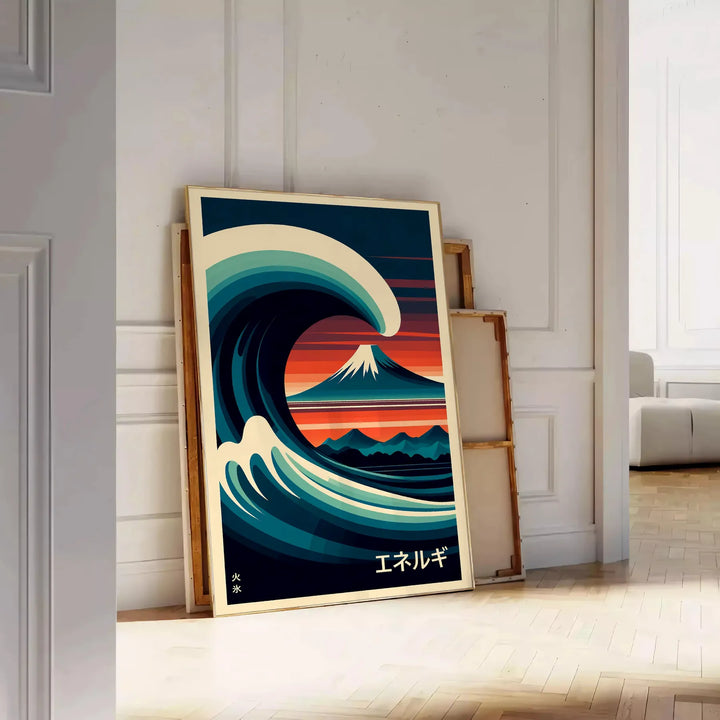 Wave Ocean Japan Wall Art Travel Poster High Quality Frame Premium Print Home Decor Color