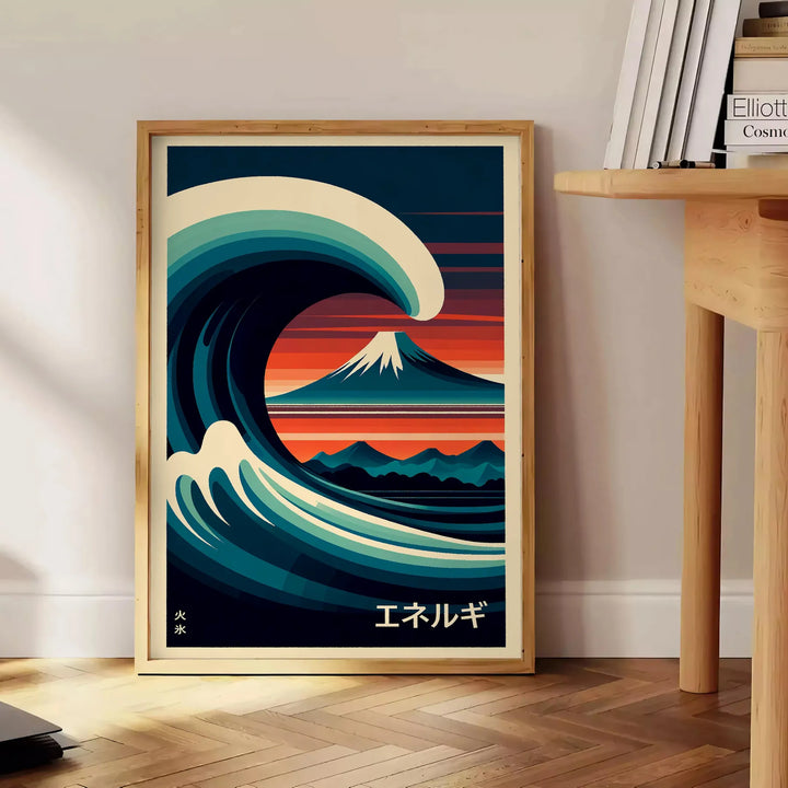 Wave Ocean Japan Wall Art Travel Poster High Quality Frame Premium Print Home Decor Color