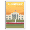 space stunning White House Washington travel poster elegant gray hues wall art print iconic charm thoughtful gift history buffs standalone piece