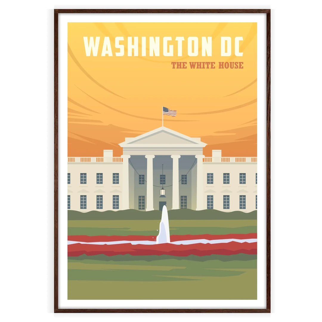 Affiche de voyage imprimée à la Maison Blanche à Washington