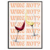 kitchen decor Wine Not poster vibrant yellow purple tones eye wall art perfect lovers thoughtful gift various sizes A4 cm A0 space today