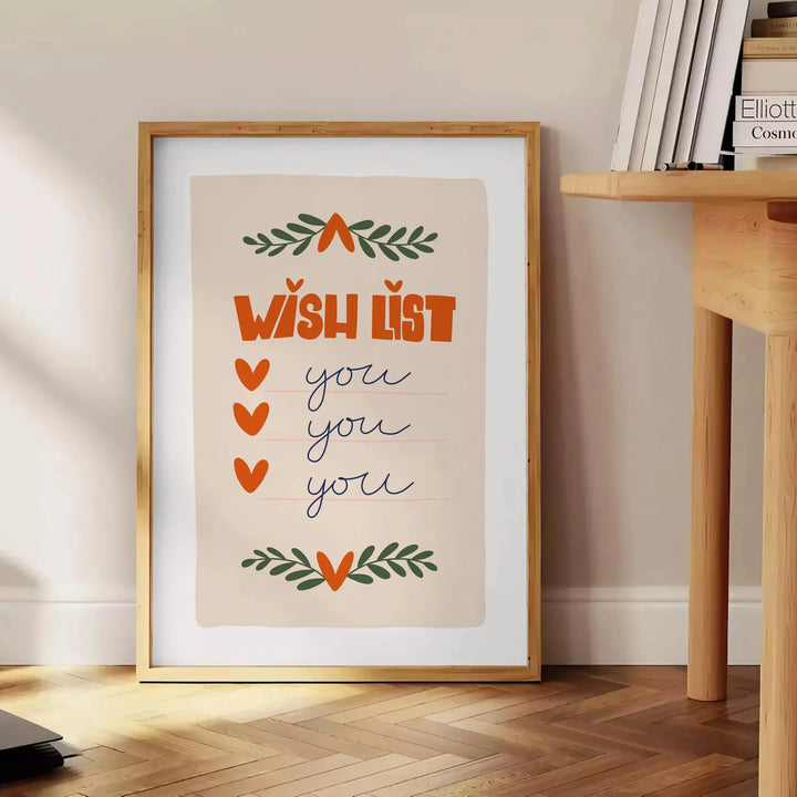 Wish List Print Travel Poster High Quality Frame Premium Print Home Decor Color