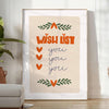 space stunning gray green Wish List poster beautiful wall art sleek design thoughtful theme perfect gift addition home decor collection artwork personalized touch