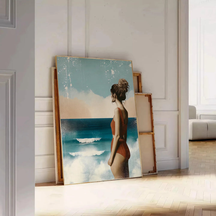 Woman Beauty Ocean Poster Travel Poster High Quality Frame Premium Print Home Decor Color