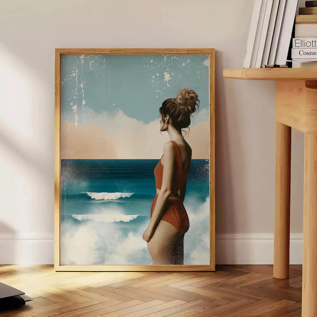 Woman Beauty Ocean Poster Travel Poster High Quality Frame Premium Print Home Decor Color