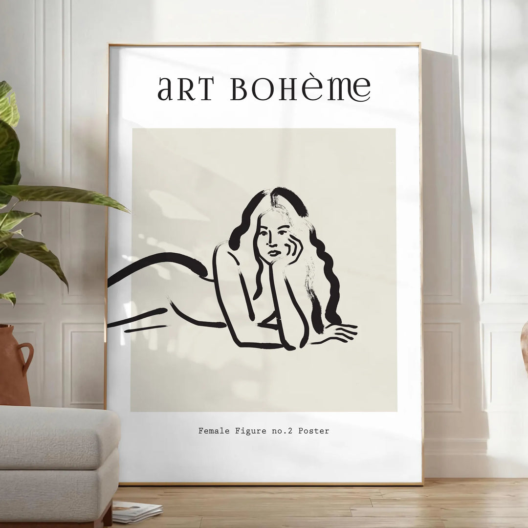 Woman Boho Art Print Travel Poster High Quality Frame Premium Print Home Decor Color