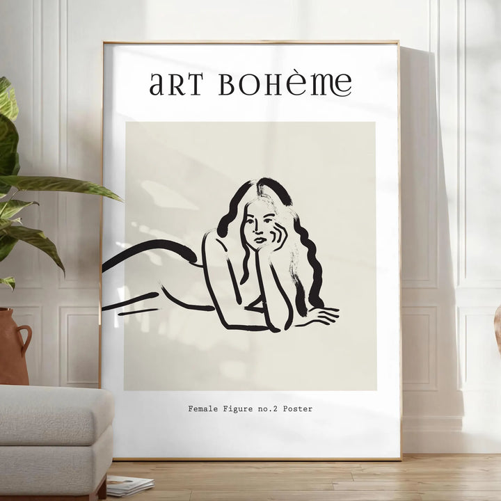 Woman Boho Art Print Travel Poster High Quality Frame Premium Print Home Decor Color