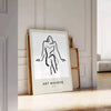 Affiche boho féminité bohème teintes élégantes gris noir cadeau raffiné œuvre une touche artistique espace disponible A4 cm 60×80 A0