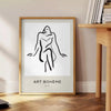 Affiche boho féminité bohème teintes élégantes gris noir cadeau raffiné œuvre une touche artistique espace disponible A4 cm 60×80 A0