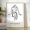 Affiche boho féminité bohème teintes élégantes gris noir cadeau raffiné œuvre une touche artistique espace disponible A4 cm 60×80 A0