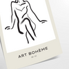 Affiche boho féminité bohème teintes élégantes gris noir cadeau raffiné œuvre une touche artistique espace disponible A4 cm 60×80 A0
