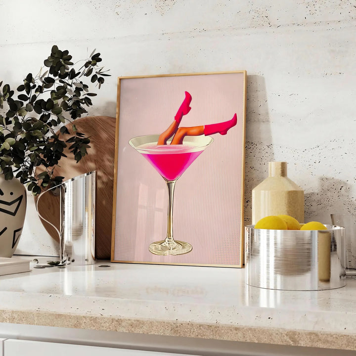 Woman Cocktail Popular Print Travel Poster High Quality Frame Premium Print Home Decor Color