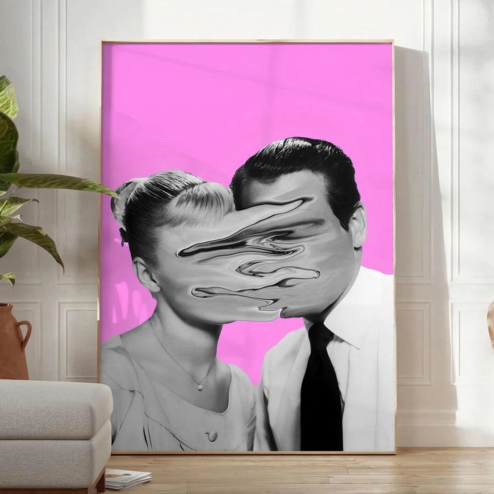 Woman Man Pink Popular Art Travel Poster High Quality Frame Premium Print Home Decor Color