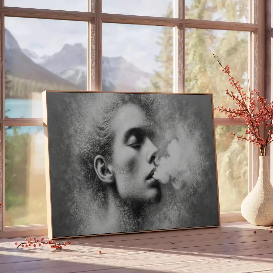 Woman Smoking Wall Art Travel Poster High Quality Frame Premium Print Home Decor Color