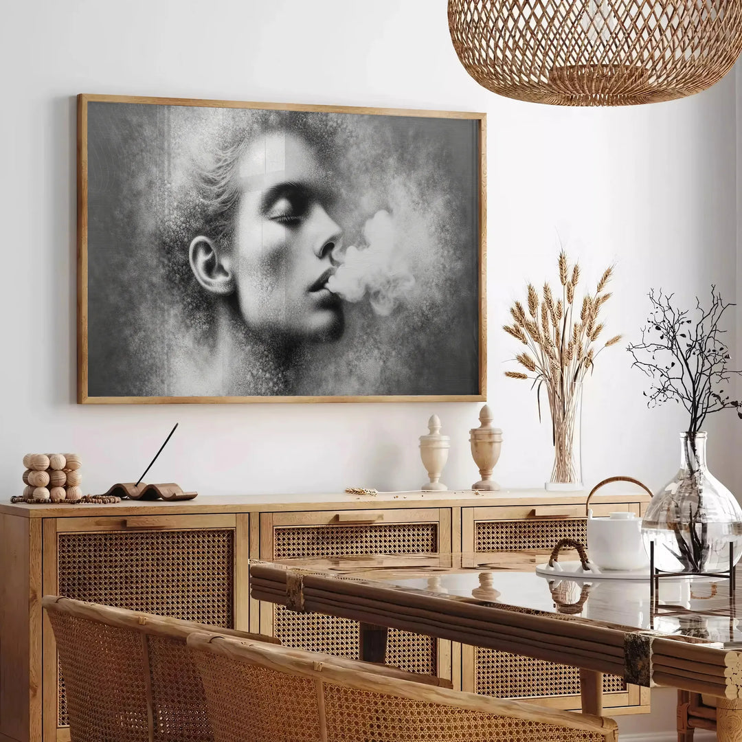 Woman Smoking Wall Art Travel Poster High Quality Frame Premium Print Home Decor Color