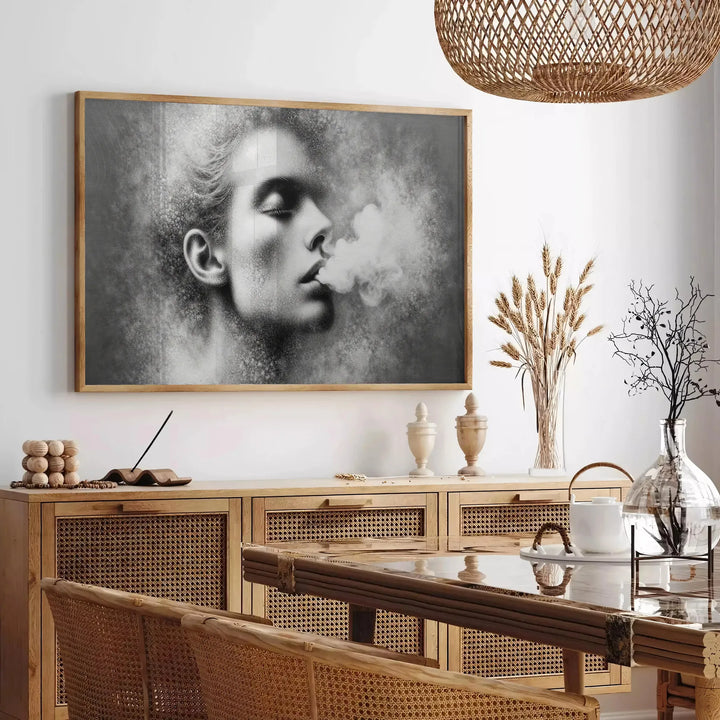 Woman Smoking Wall Art Travel Poster High Quality Frame Premium Print Home Decor Color