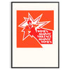 space vibrant maximinimalist Women Against Violence poster orange brown hues impactful wall art statement piece thoughtful gift décor perfect support framed frameless