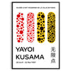 Fängslande orange och svart poster av Yayoi Kusama, perfekt för konstälskare och som gåva. Välj mellan inramad eller oinramad