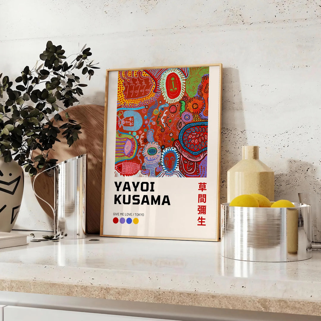 Yayoi Kusama Art Print Travel Poster High Quality Frame Premium Print Home Decor Color