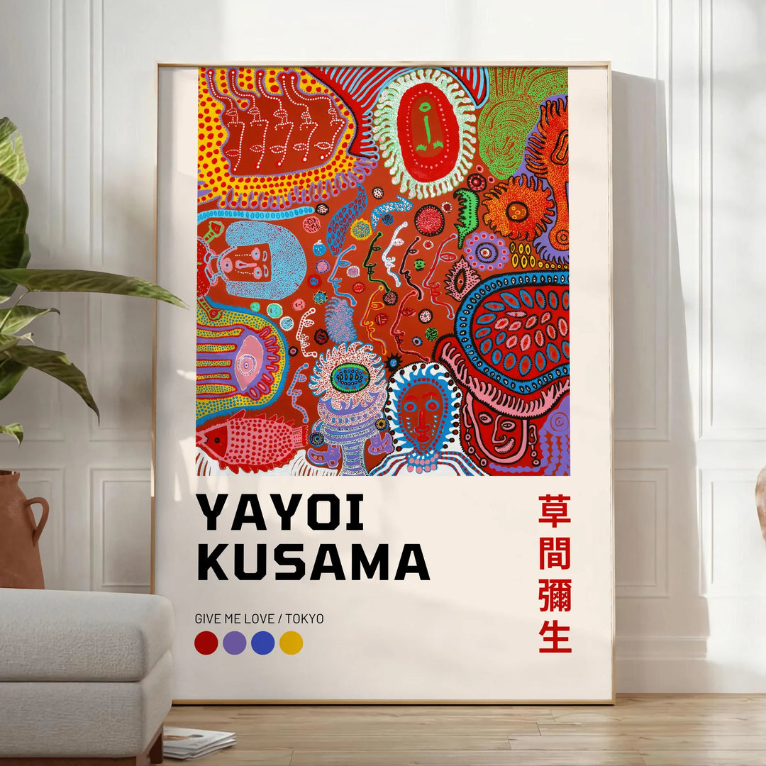 Yayoi Kusama Art Print Travel Poster High Quality Frame Premium Print Home Decor Color