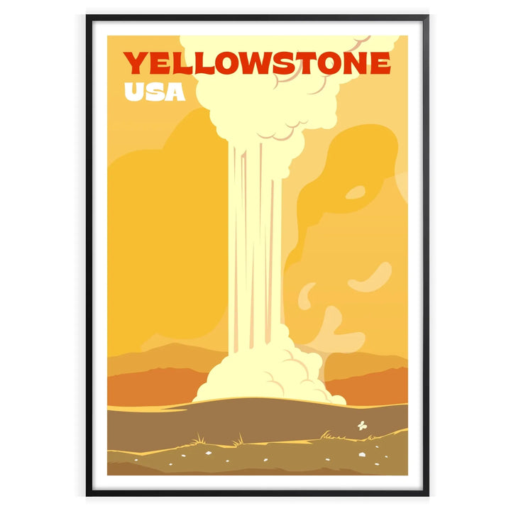 Affiche de voyage imprimée Yellowstone