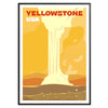 visual journey Yellowstone vibrant poster red orange hues wall art thoughtful gift artwork park essence style space captivating print available