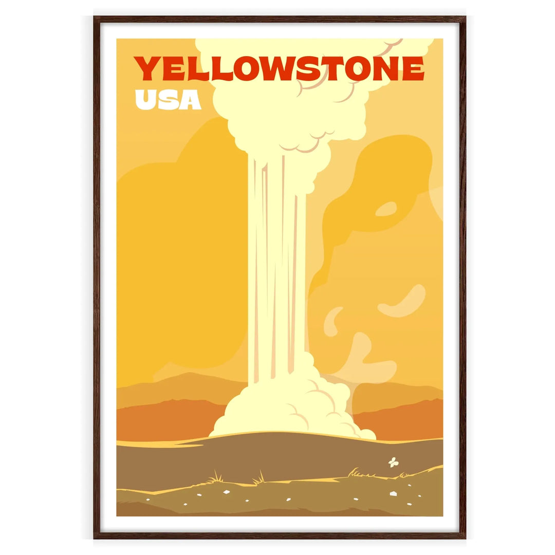 Affiche de voyage imprimée Yellowstone