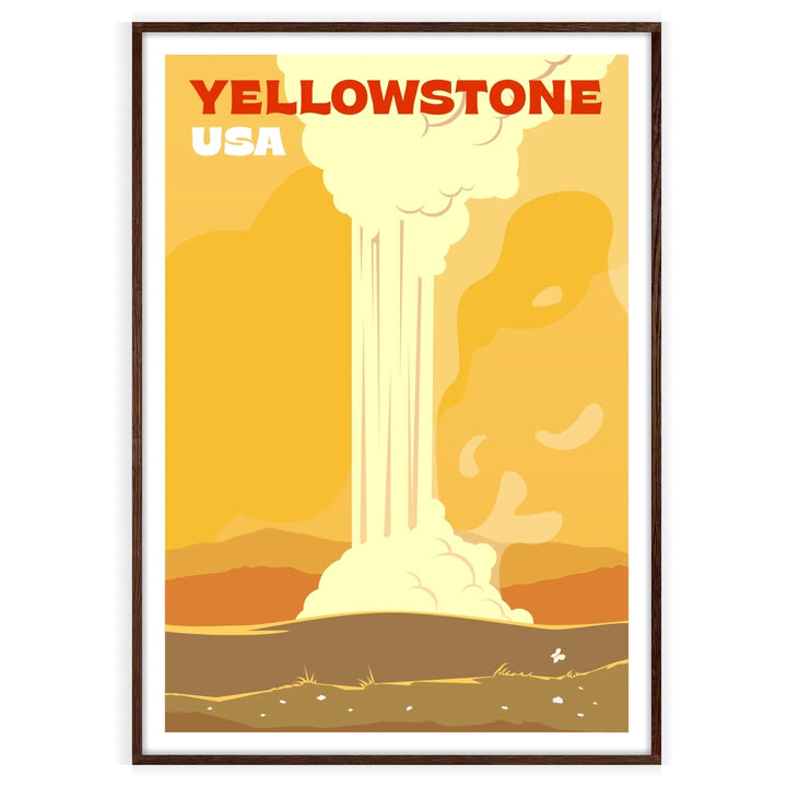 Affiche de voyage imprimée Yellowstone