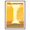 visual journey Yellowstone vibrant poster red orange hues wall art thoughtful gift artwork park essence style space captivating print available