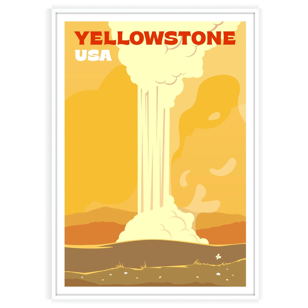 Affiche de voyage imprimée Yellowstone