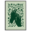 space captivating yoga art poster serene green elegant gray hues wall thoughtful gift artwork tranquility style setting sizes A4 cm A0
