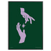 space yoga poster green blue hues wall art thoughtful gift artwork serenity mindfulness decor beautiful print