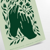 space captivating yoga art poster serene green elegant gray hues wall thoughtful gift artwork tranquility style setting sizes A4 cm A0