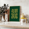 space yoga inspirational art poster green tones wall mindfulness print thoughtful gift room serene presence A4 cm A0
