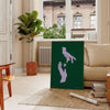 space yoga poster green blue hues wall art thoughtful gift artwork serenity mindfulness decor beautiful print