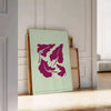 space yoga motivational art poster green purple hues wall thoughtful gift inspiring print tranquility unframed options personalized touch