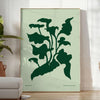 space serene yoga poster green gray hues elegant wall art perfect mindfulness room thoughtful gift personal retreat framed frameless version beautiful print
