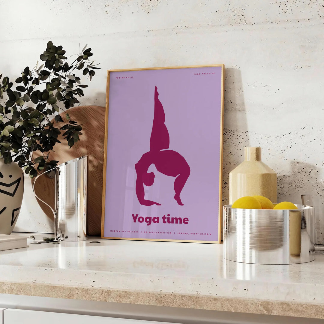 Yoga Time Wall Print Travel Poster High Quality Frame Premium Print Home Decor Color