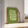 space serene yoga poster green tones captivating wall art perfect mindfulness enthusiasts ideal gift decor beautiful print available A4 cm A0 sizes