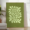 space serene yoga poster green tones captivating wall art perfect mindfulness enthusiasts ideal gift decor beautiful print available A4 cm A0 sizes
