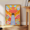limitless potential vibrant You Are groovy art poster warm yellow orange hues captivating wall inspiring gift space decor needs