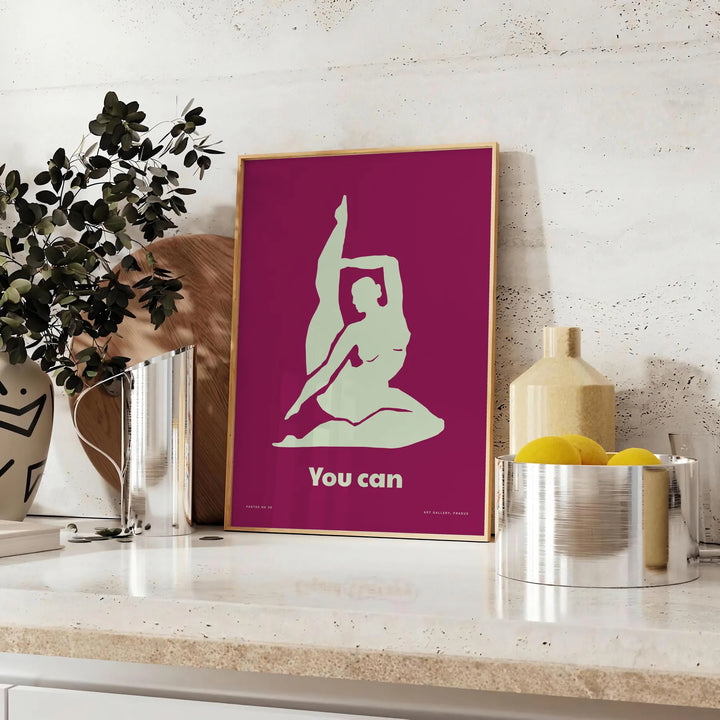 You Can Yoga Poster Travel Poster High Quality Frame Premium Print Home Decor Color