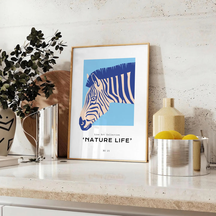 Zebra Animal Art Print Travel Poster High Quality Frame Premium Print Home Decor Color