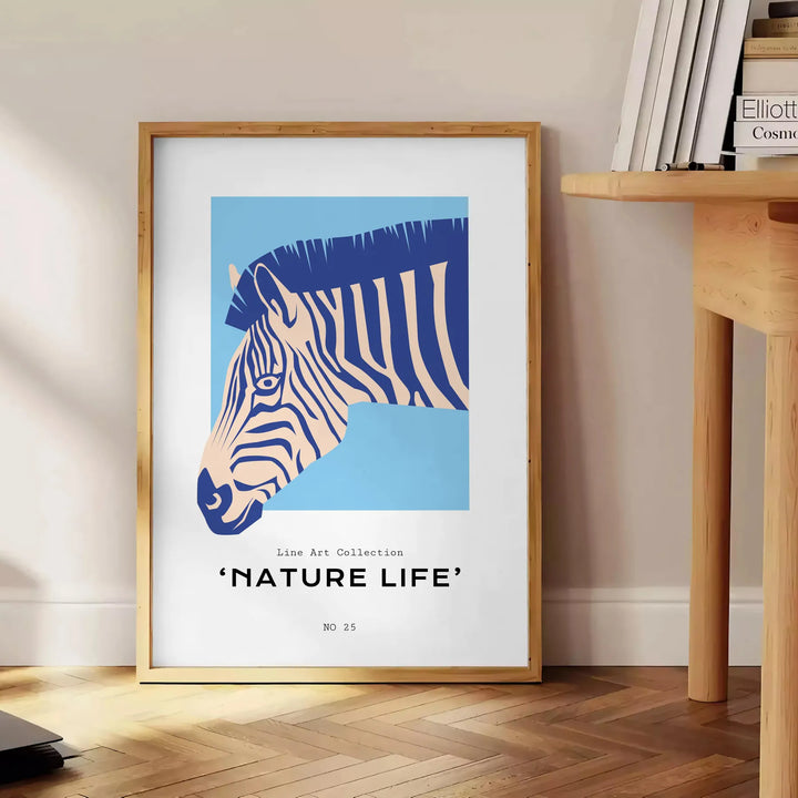 Zebra Animal Art Print Travel Poster High Quality Frame Premium Print Home Decor Color