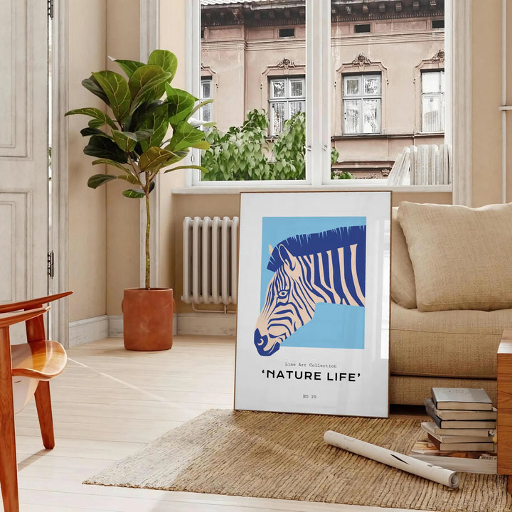 Zebra Animal Art Print Travel Poster High Quality Frame Premium Print Home Decor Color